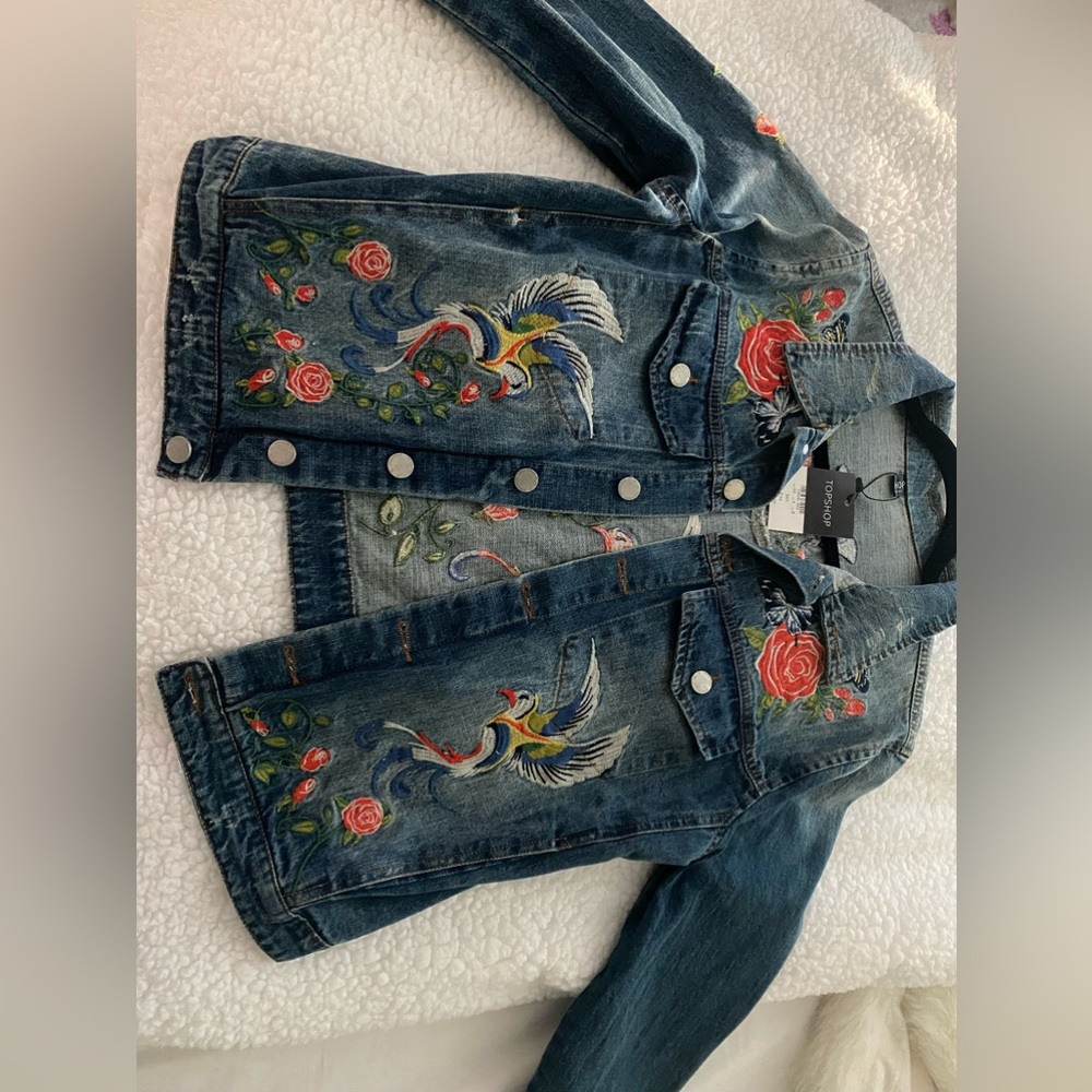 Denim Top Shop Boho Jacket .